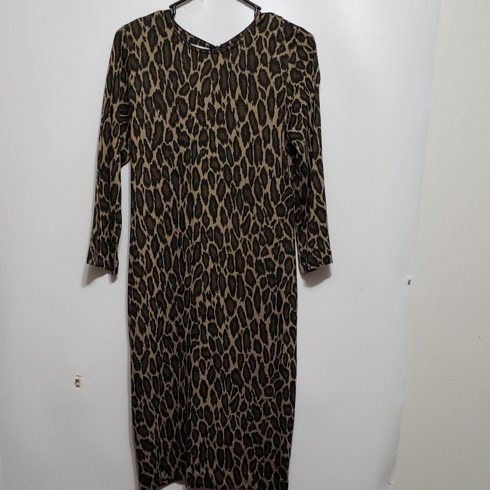 Sara Campbell Animal Print Long‎ Sleeve Bohemian Dress